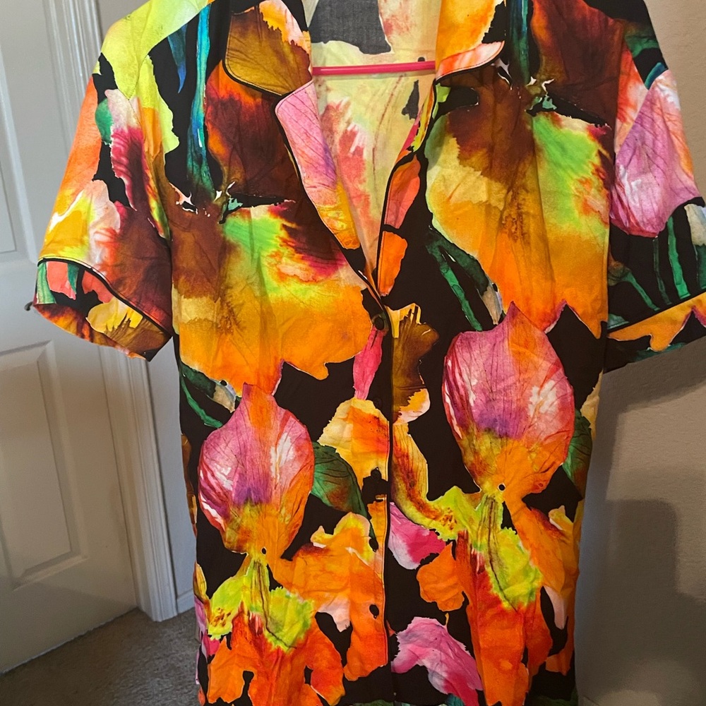 Vibrant Floral Button-Up Shirt